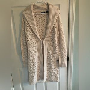 Womens heavy knit beige sweater cardigan